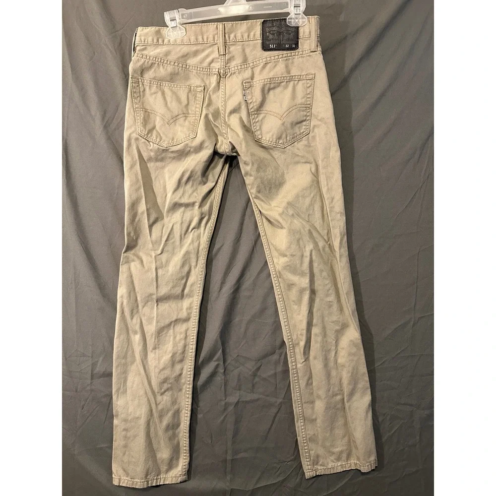 Levis 511 Slim Fit Khaki Pants Mens‎ 32x32 Tan Chino Trousers 04511-3124